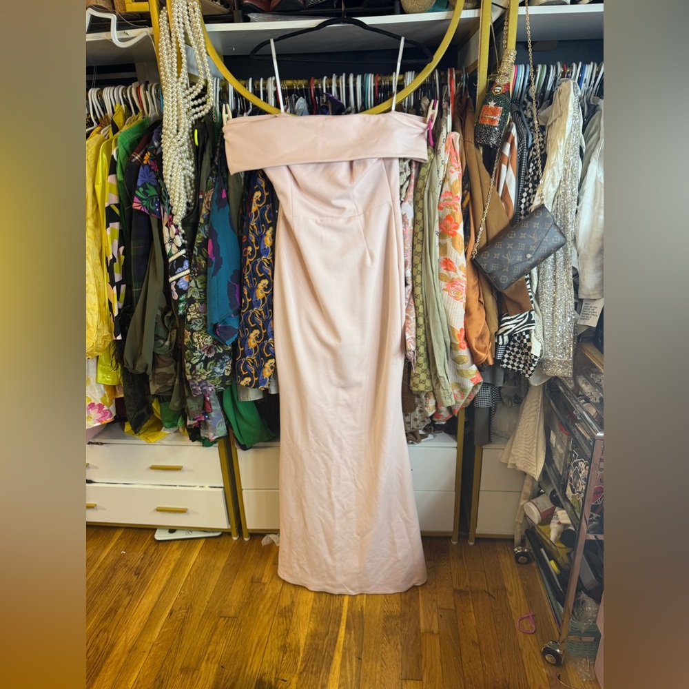 Katie May Los Angeles Off-Shoulder Blush Pink Gown - Size 12 (New)